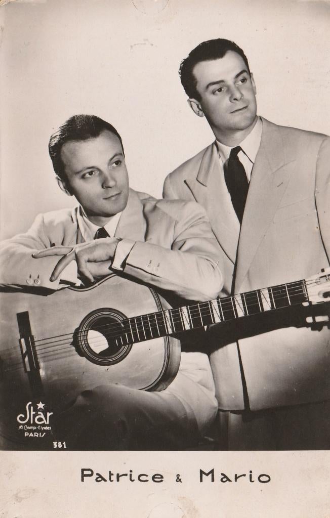Oude Kaart Patrice & Mario, Verzenden, 1940 tot 1960, Ongelopen, Sterren en Beroemdheden