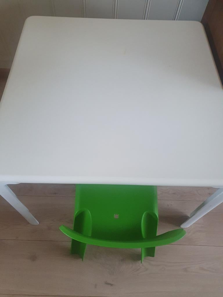 Kinderbureau met stoel - wit/groen, Ophalen