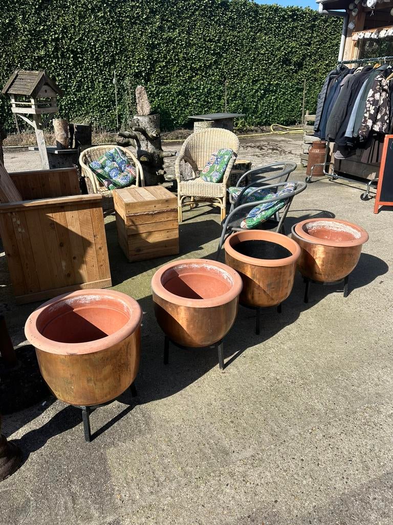 Koperen planten bakken, Tuin en Terras, Bloempotten, Ophalen, Overige materialen, Gebruikt, 40 cm of meer