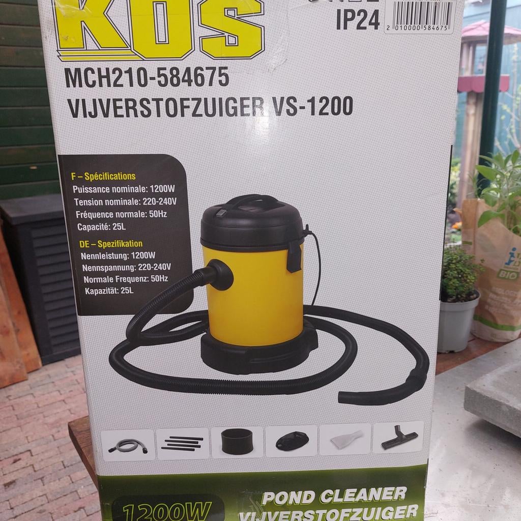 Nieuwe vijverstofzuiger KOS VS-1200 met extra filters, Ophalen, Nieuw, Vijverstofzuiger