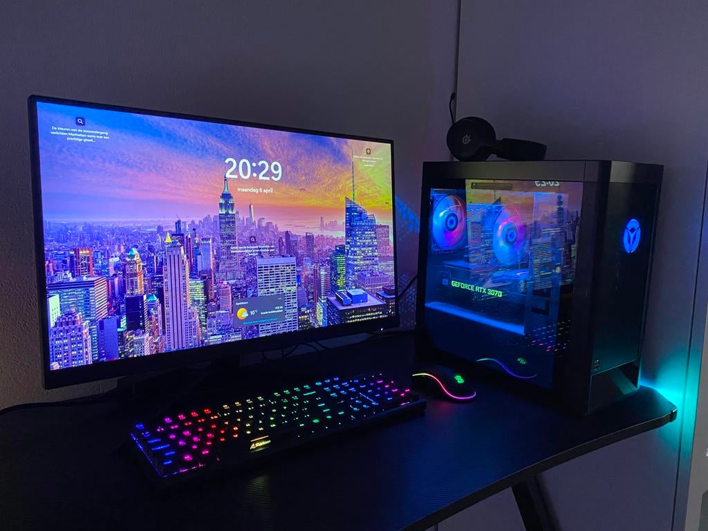 Gaming PC RTX 3070 + Ryzen 7 | Complete setup, Computers en Software, Desktop Pc's, Zo goed als nieuw, Gaming, SSD, Ophalen
