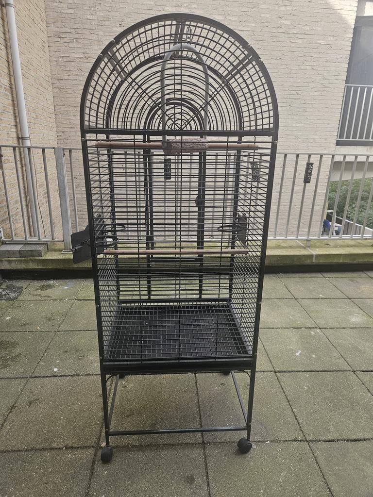 Papegaaikooi zwart, Dieren en Toebehoren, Ophalen, Zo goed als nieuw, Metaal, Vogelkooi