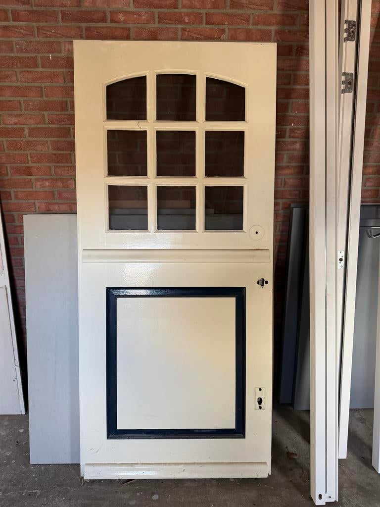 Voordeur 93 cm  schuurdeur loopdeur buitendeur met glas, 75 tot 150 cm, Gebruikt, Deurkozijn, Ophalen of Verzenden