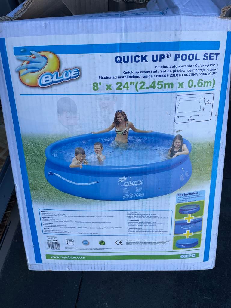 Quick Up Zwembad 2.45m x 0.6m, Tuin en Terras, Zwembaden, Nieuw, Opzetzwembad, Minder dan 80 cm, 200 tot 400 cm, 200 tot 300 cm