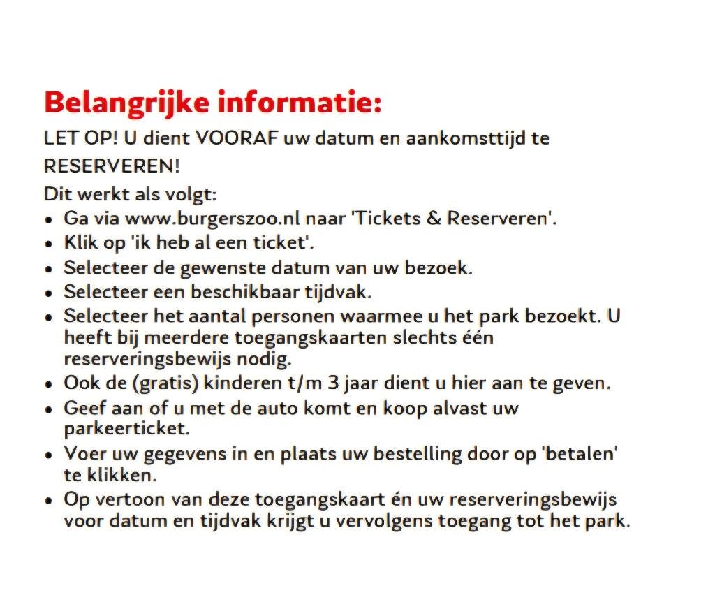 Burger's Zoo - 1 toegangskaart - geldig t/m 30.04.26, Tickets en Kaartjes, Eén persoon, Ticket of Toegangskaart