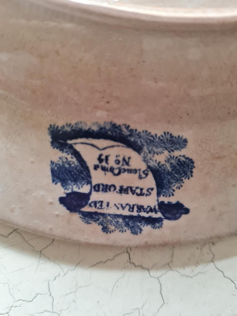 zeer oud blauw/wit porseleinen diner bord, Ophalen of Verzenden