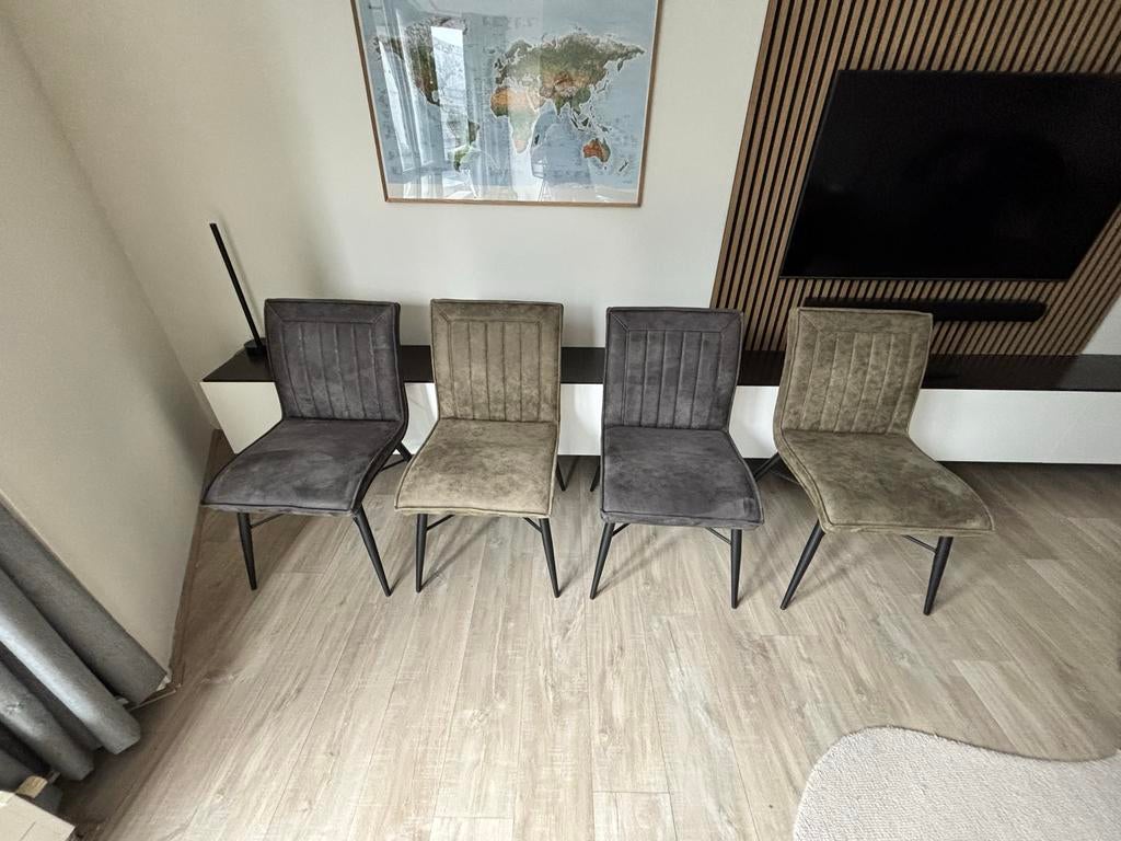 4 eetkamerstoelen Leenbakker, Ophalen, Gebruikt, Vier, Stof