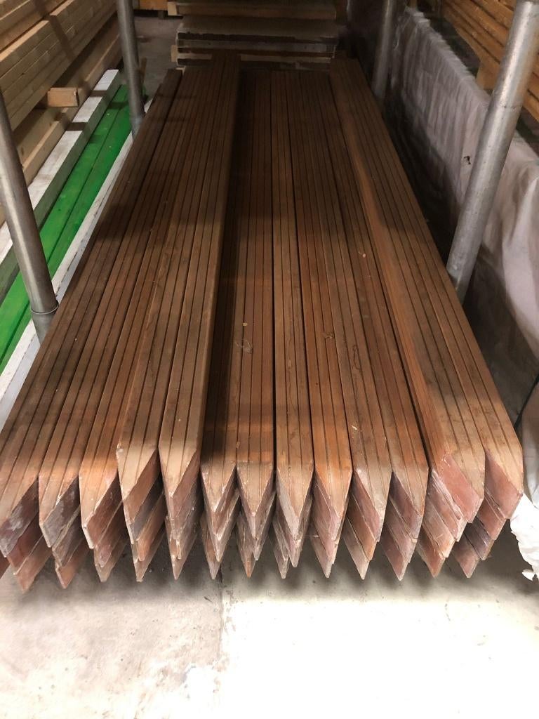 Hardhouten palen gepunt 65x65 & 85x85, Tuin en Terras, Ophalen, Nieuw, 250 cm of meer, Palen