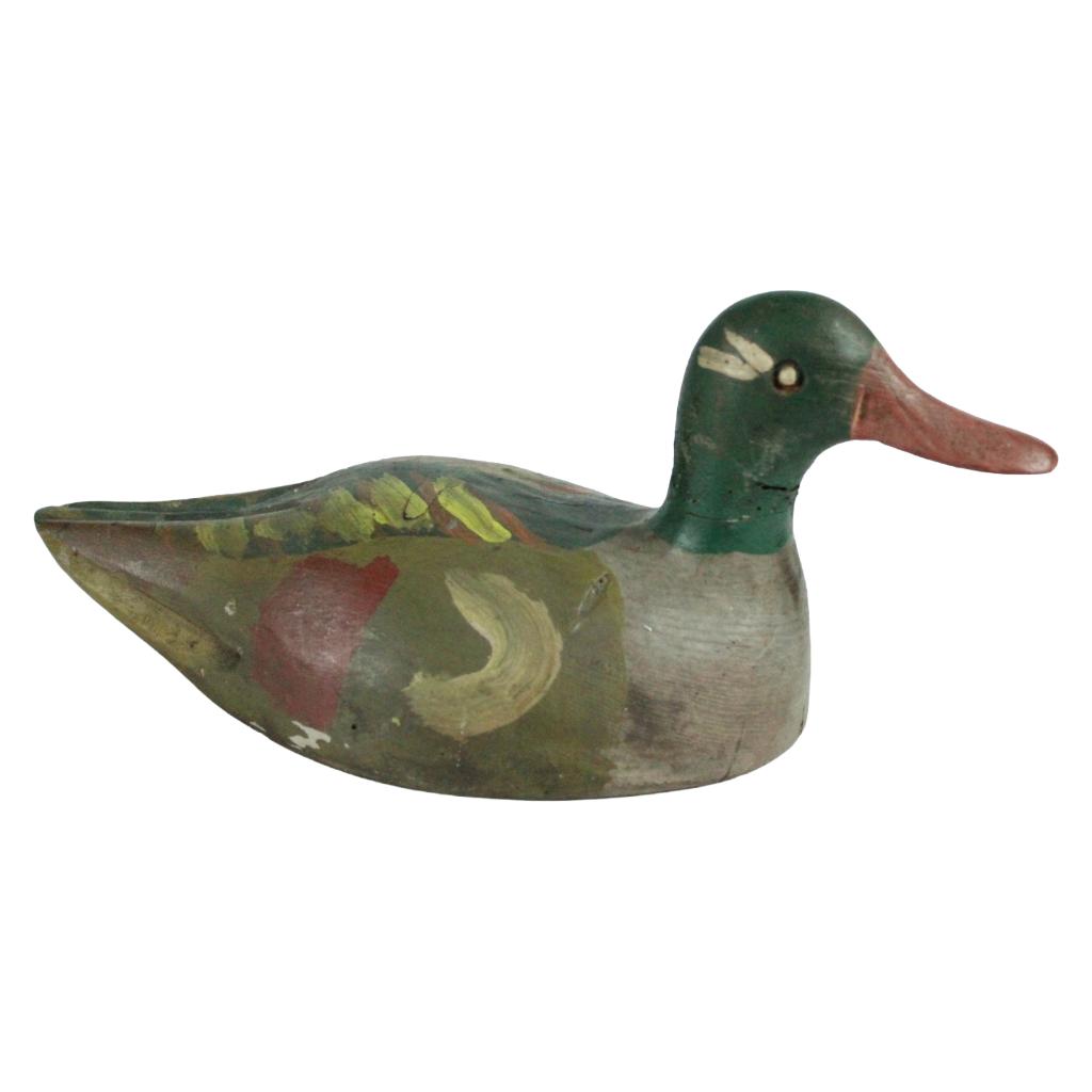 Antieke houten lok eend – handgesneden – ca. 1900–1940, Antiek en Kunst, Ophalen of Verzenden