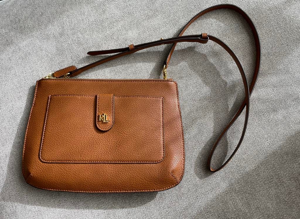 Ralph Lauren dames tas bruin cognac, Ophalen of Verzenden, Zo goed als nieuw, Bruin, Handtas
