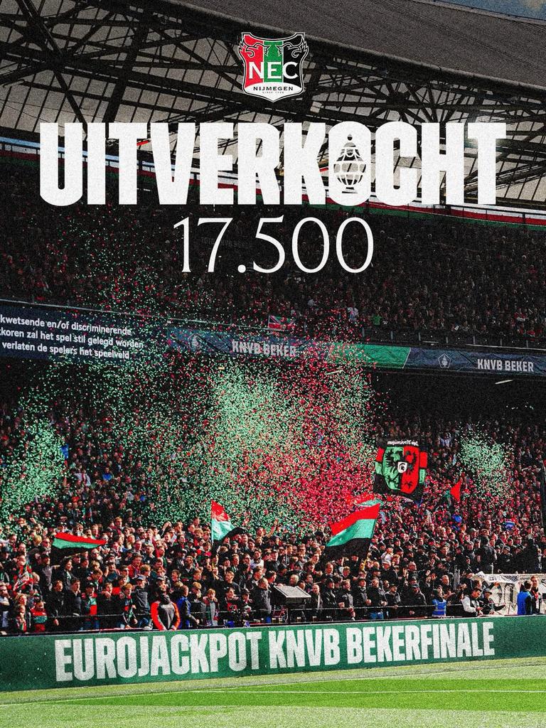 [Gezocht] Twee bekerfinale tickets NEC-zijde, Twee personen