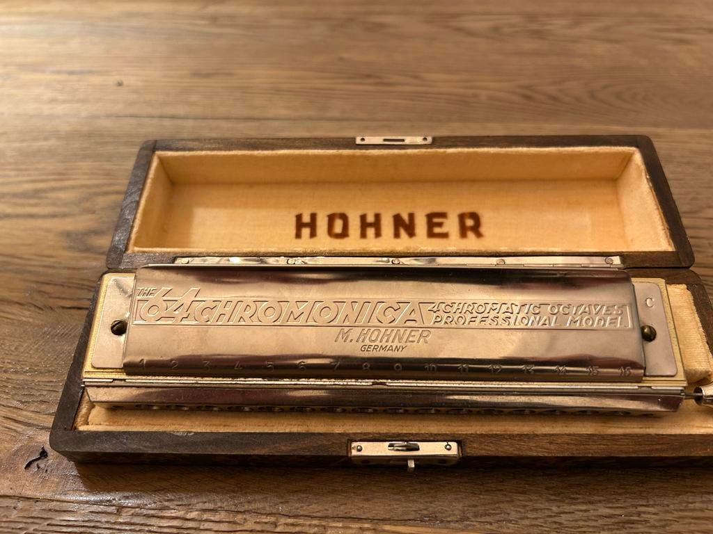 Hohner 64 Chromonica Mondharmonica - Professioneel Model, Muziek en Instrumenten, Blaasinstrumenten | Mondharmonica's, Gebruikt