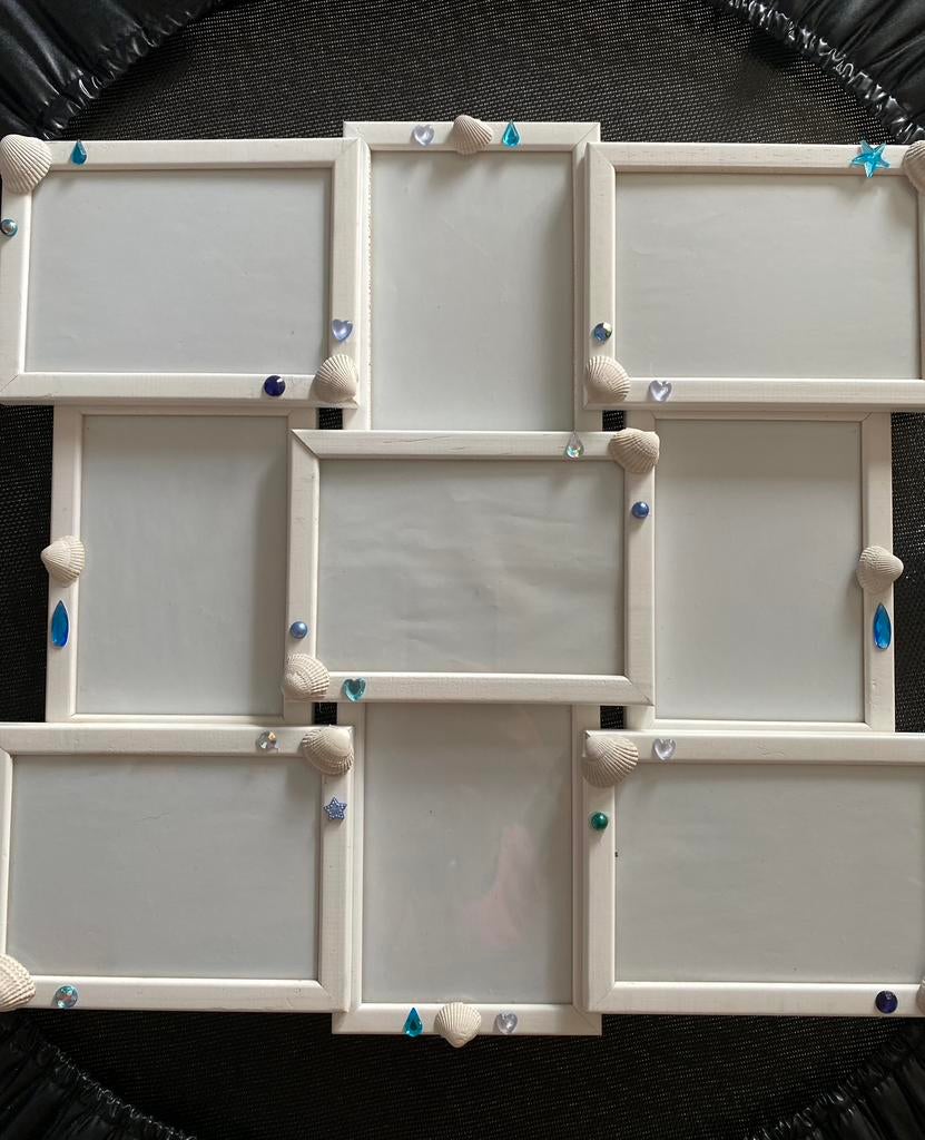 Mooie witte met een beetje zee accent fotolijst 43x45 cm, Ophalen of Verzenden, Zo goed als nieuw