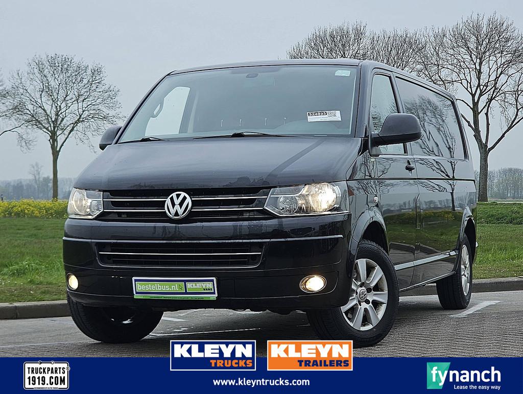 VOLKSWAGEN TRANSPORTER 2.0 TDI 140 pk ac lang, Auto's, Euro 5, Gebruikt, Zwart, Bedrijf