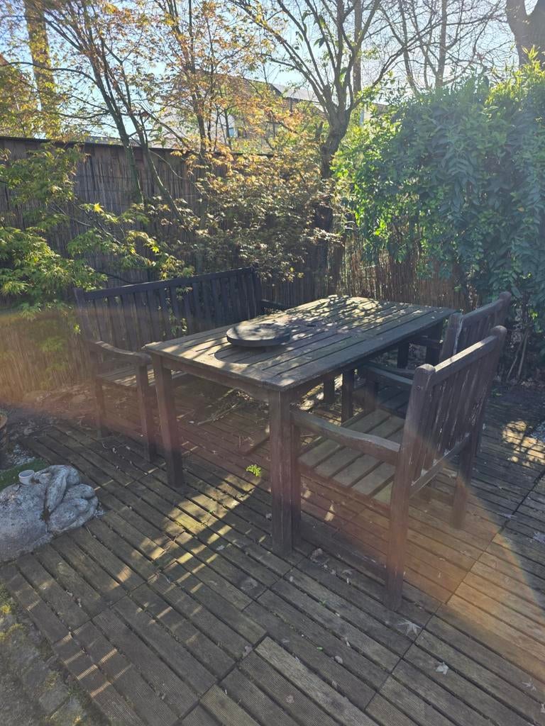 Gratis tuinstel, Tuin en Terras, Ophalen, Rechthoekig, Hout