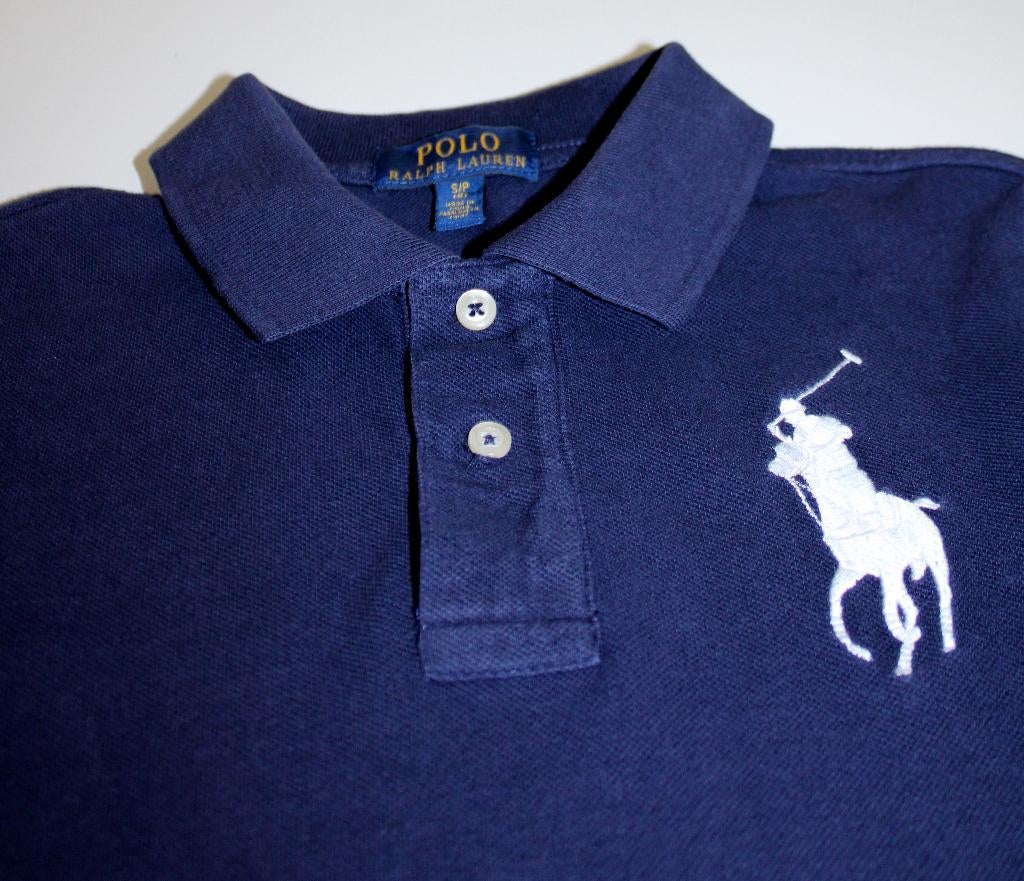 Ralph Lauren rugby polo navy bigpony wit maat 128, Trui of Vest, Ophalen of Verzenden, Zo goed als nieuw, Jongen