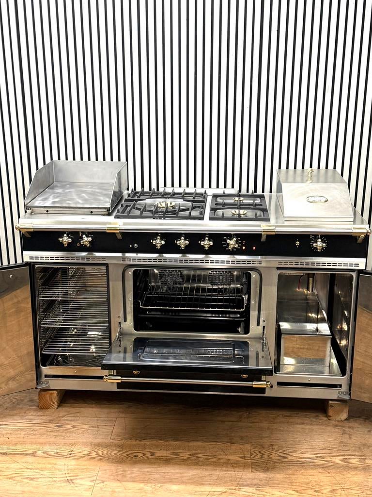 Luxe Lacanche Fornuis 3 pits Gas & Friteuse 150 cm, Witgoed en Apparatuur, Fornuizen, Fornello Esperta, Ophalen of Verzenden, Zo goed als nieuw