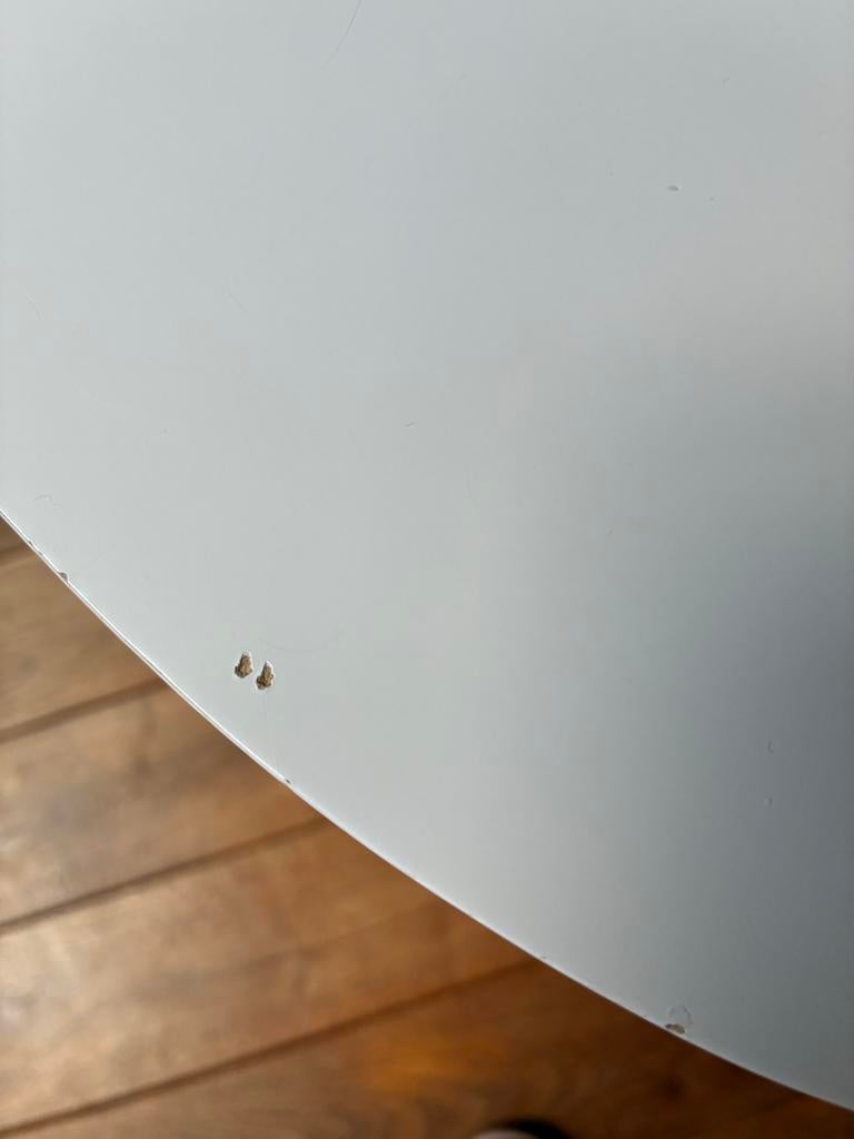 Witte eettafel met houten poten en tussenbladen, Huis en Inrichting, Tafels | Eettafels, Ophalen, Gebruikt, 100 tot 150 cm, 200 cm of meer