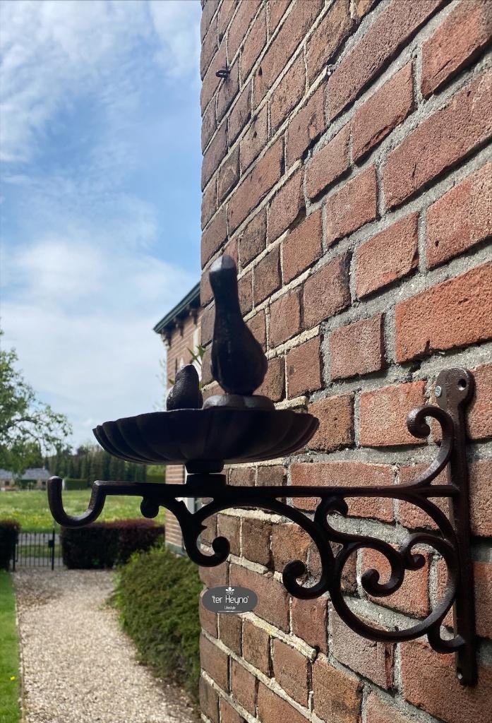 Gietijzeren wand voederschaal vogel bad voer vogel landelijk, Tuin en Terras, Verzenden, Nieuw