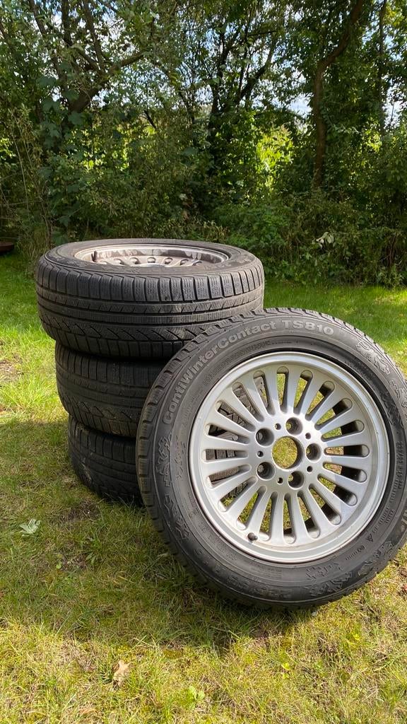 BMW 520 E39 wielen met winterbanden, Auto-onderdelen, Banden en Velgen, Ophalen, Gebruikt, 16 inch, Banden en Velgen