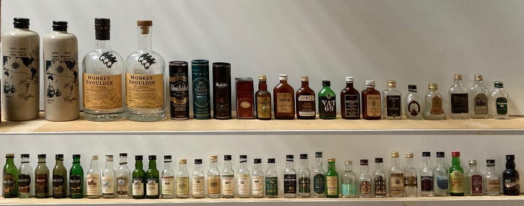 50 lege Vintage mini Whisky flesjes voor de verzamelaar., Ophalen of Verzenden, Gebruikt, Overige typen