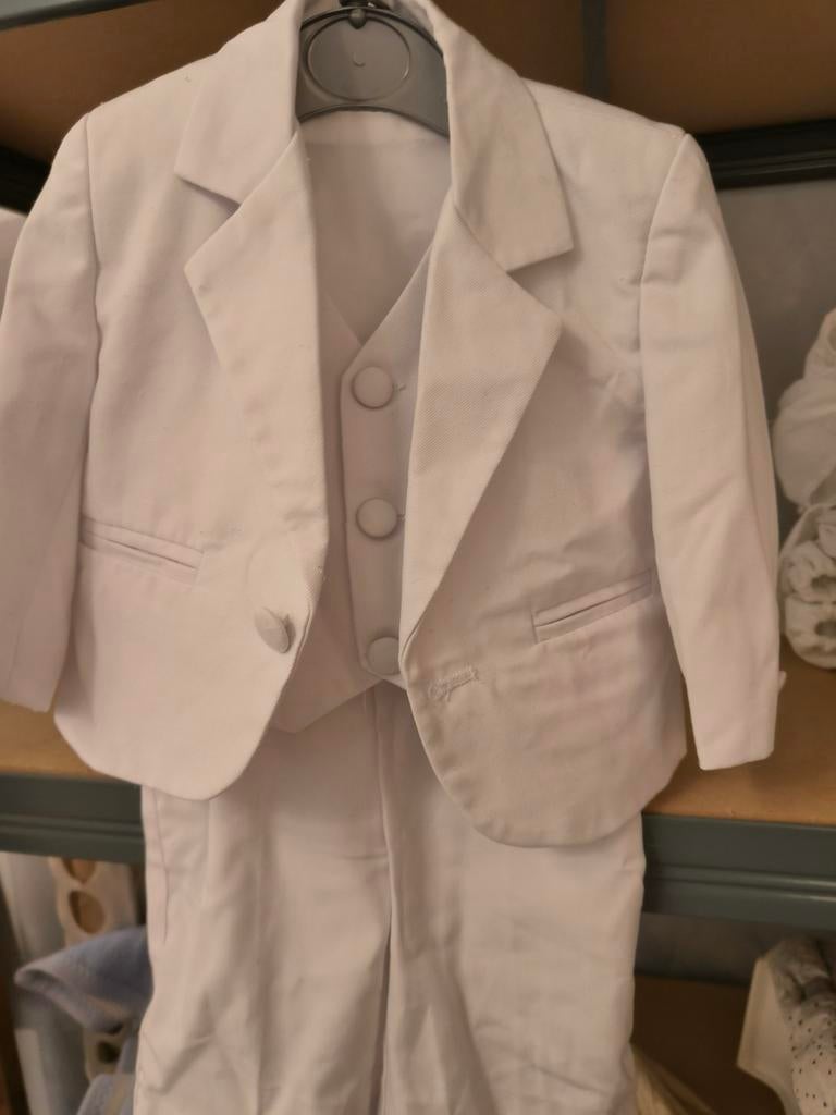 Prachtig wit dooppakje jongen - 3 maanden, zo goed als nieuw, Ophalen, Zo goed als nieuw, Jongetje, Pakje