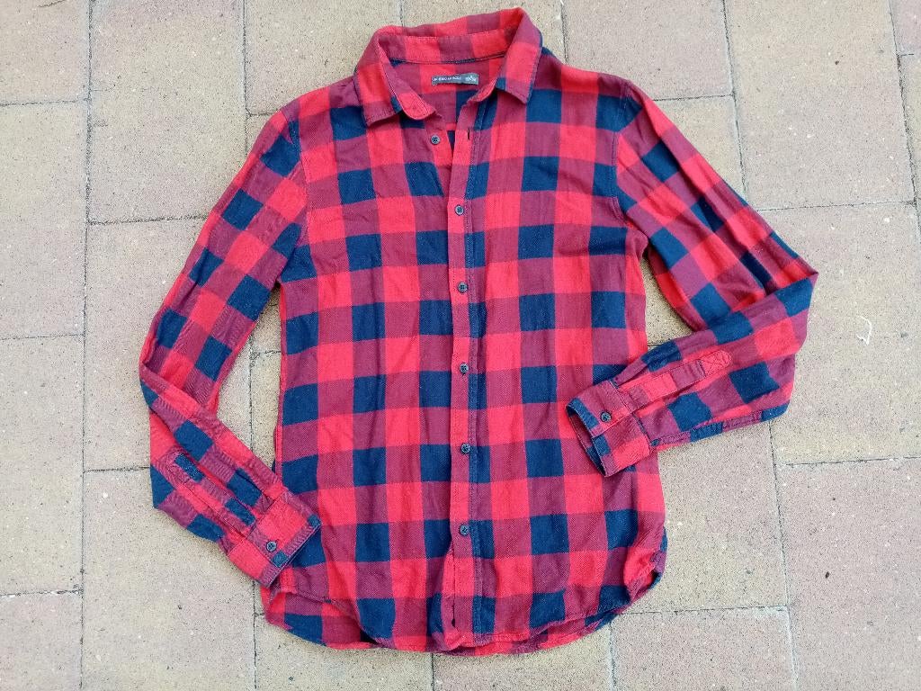 Rood geruit overhemd maat S, Ophalen of Verzenden, Gedragen, Rood, Angelo Litrico