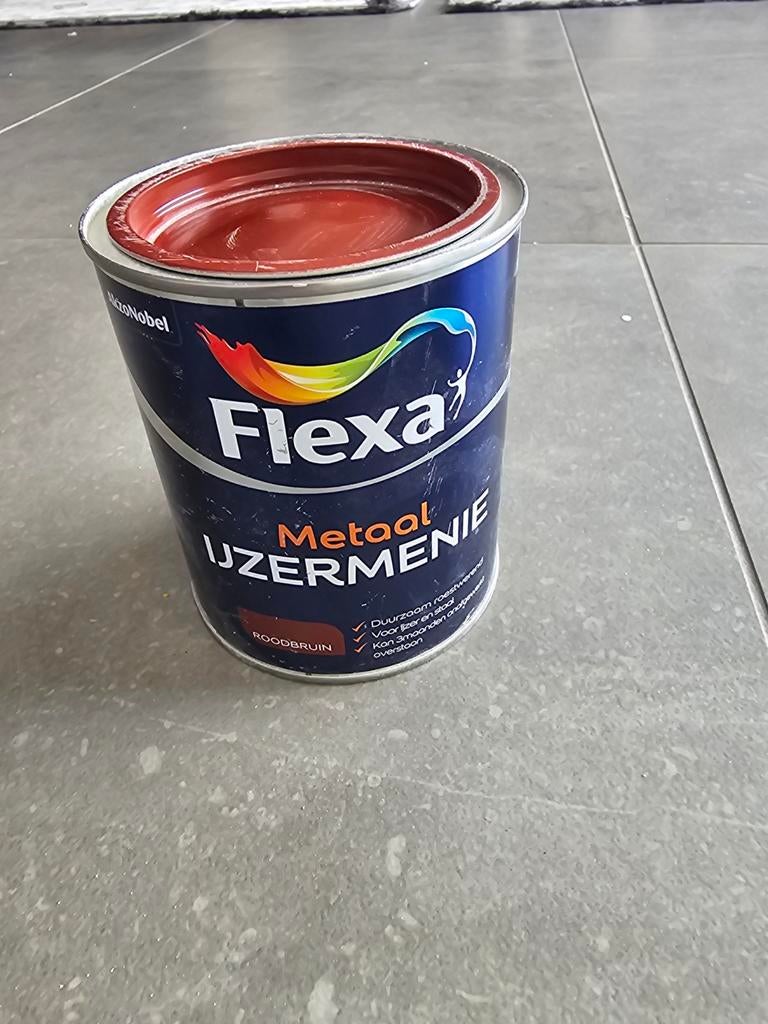 Flexa Metaal IJzermenie Roodbruin - Nieuw!, Doe-het-zelf en Verbouw, Verf, Beits en Lak, Ophalen of Verzenden, Zo goed als nieuw