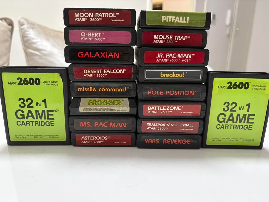 Grote Set 20x Atari games – Incl. Pitfall, Frogger & 32-in-1, Spelcomputers en Games, Games | Atari, Atari 2600, Vanaf 3 jaar