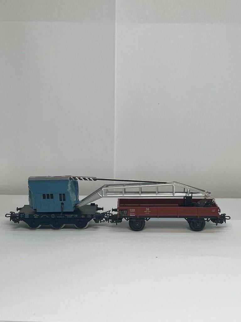 Märklin kraanwagen + bakwagen H0 met doos, Wisselstroom, Wagon, Ophalen of Verzenden, Zo goed als nieuw
