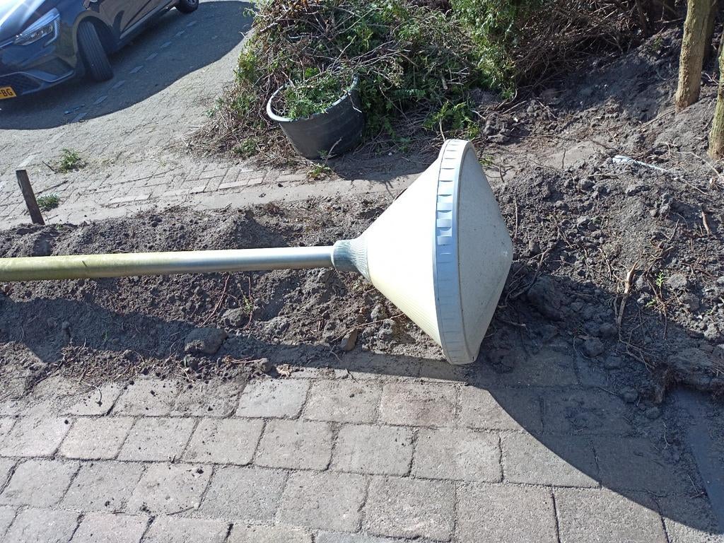 Lantaarnpaal aluminium, Tuin en Terras, Buitenverlichting, Ophalen, Gebruikt, Staande lamp, Aluminium