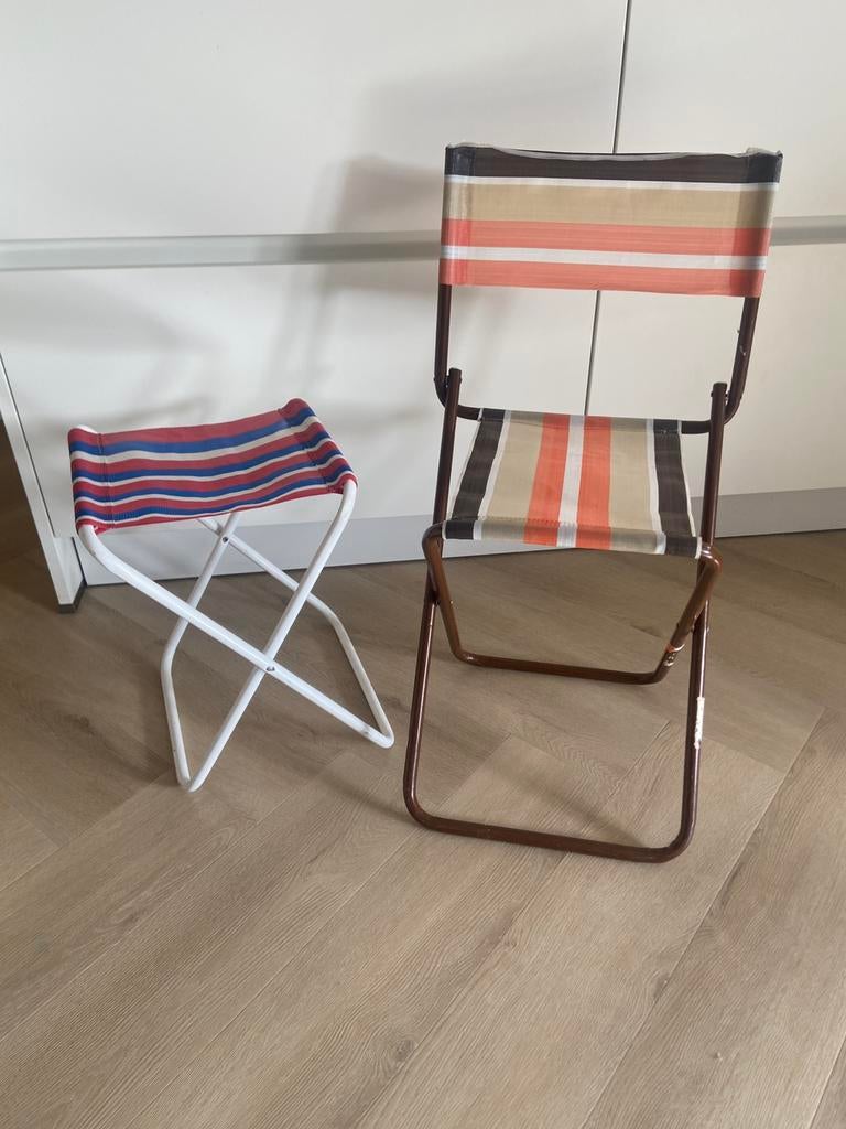 Vintage campingstoelen, Caravans en Kamperen, Kampeermeubelen, Ophalen of Verzenden, Gebruikt, Campingstoel