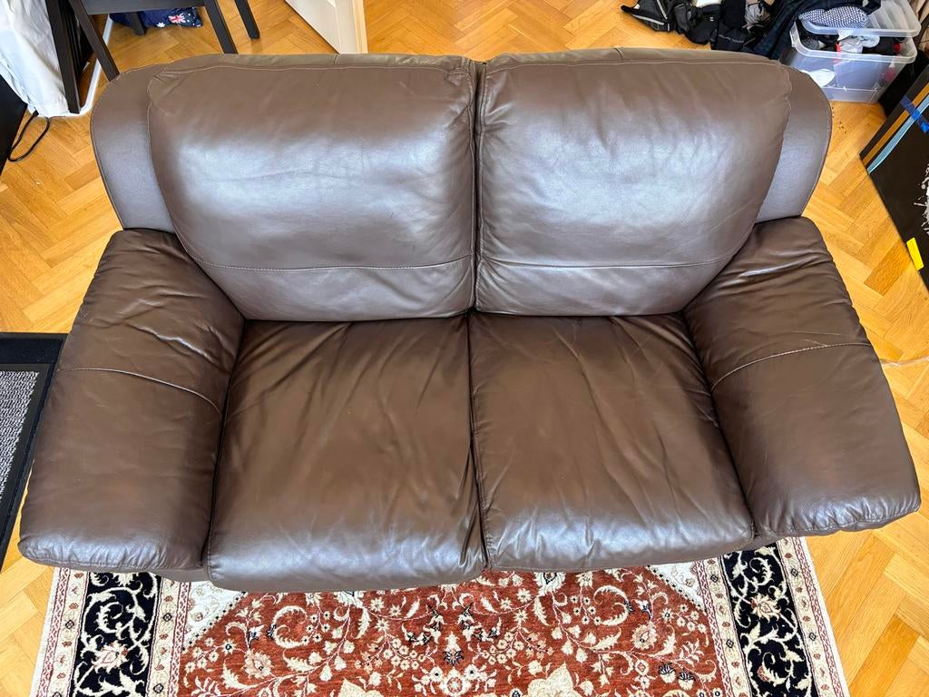 Luxury leren leather lounge-bank. Soft, like new., Ophalen, 150 tot 200 cm, Modern classic, Tweepersoons