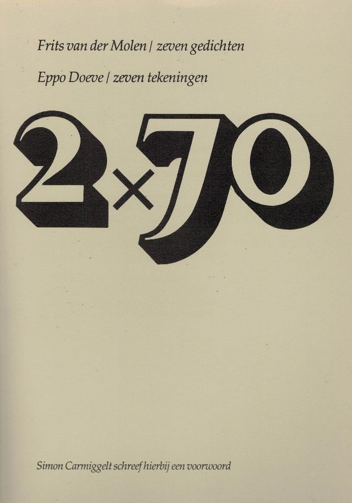 Frits van der Molen & Eppo Doeve, 2 x 70. Gesigneerd., Ophalen of Verzenden, Zo goed als nieuw
