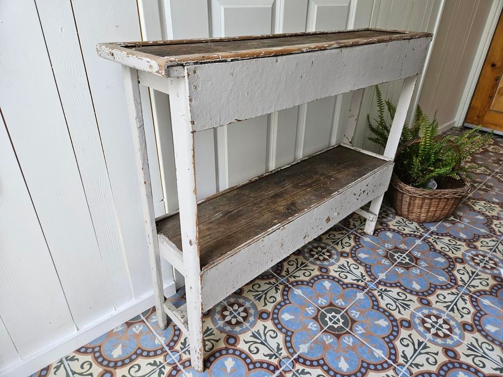 Antiek shabby patina sidetable/ wandrek/ opzetkastje, Huis en Inrichting, Tafels | Sidetables, Ophalen, 25 tot 50 cm, Rechthoekig