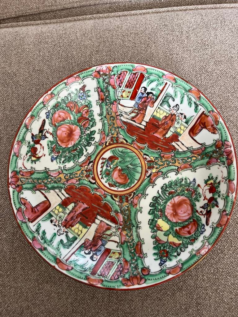 Chinees porseleinen bord, Rose Medallion stijl, Ophalen of Verzenden