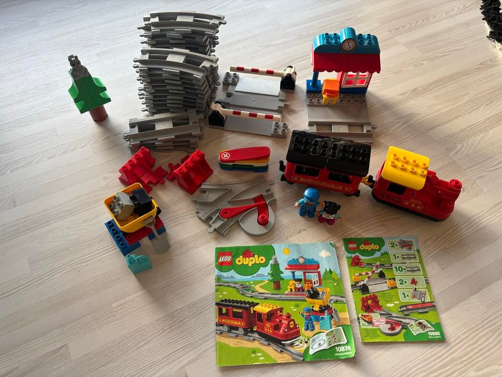 Duplo Stoomtrein met Uitbreidingsset - Compleet, Ophalen of Verzenden, Zo goed als nieuw, Complete set, Duplo