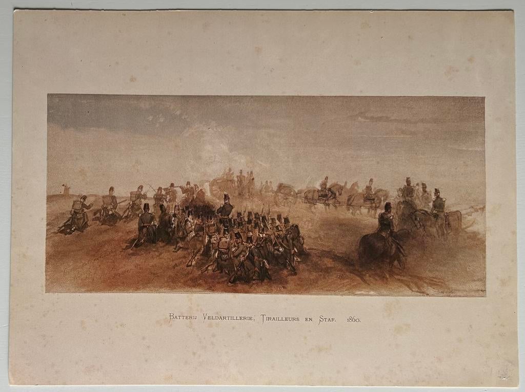 Batterij Veldartillerie, Tirailleurs en Staf. 1860., Verzamelen, Ophalen of Verzenden, Landmacht, Nederland, Kunstobject