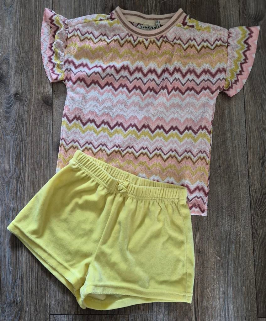 Leuke set Flo! 128, Kinderen en Baby's, Kinderkleding | Maat 128, Like Flo, Meisje, Ophalen of Verzenden, Zo goed als nieuw