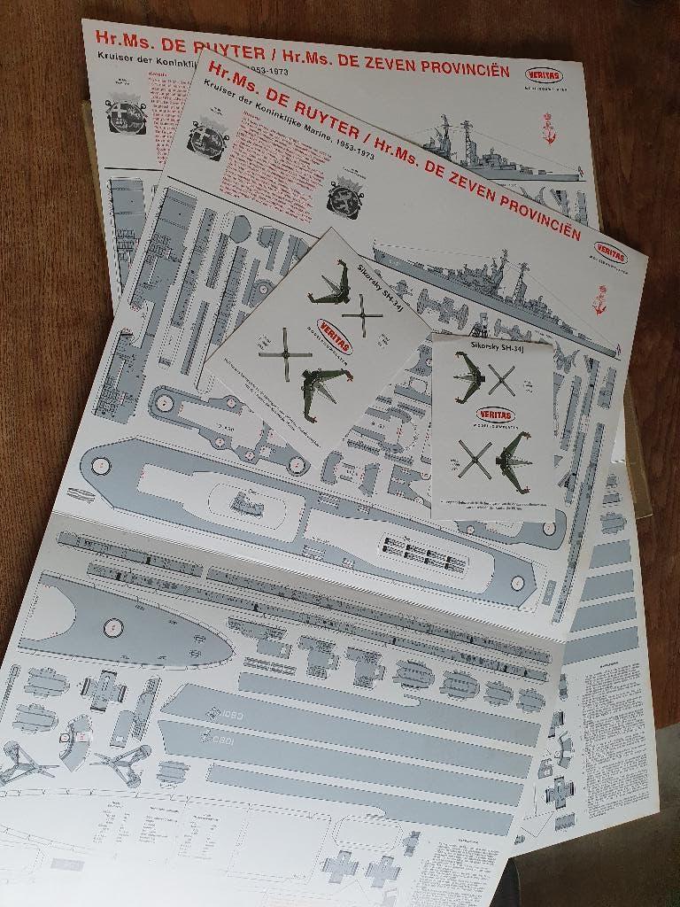 Bouwplaten kruisers De Ruyter, De Zeven Provinciën 1:300, Ophalen of Verzenden, Nieuw, 1:200 of kleiner, Overige merken