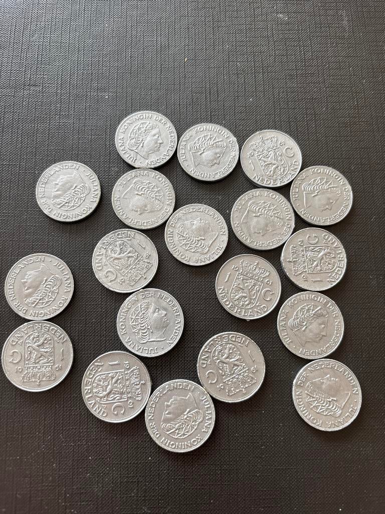 Nederlandse kwartjes Koningin Juliana plastieke speelmunten, Ophalen of Verzenden, Koningin Juliana, 25 cent, Setje