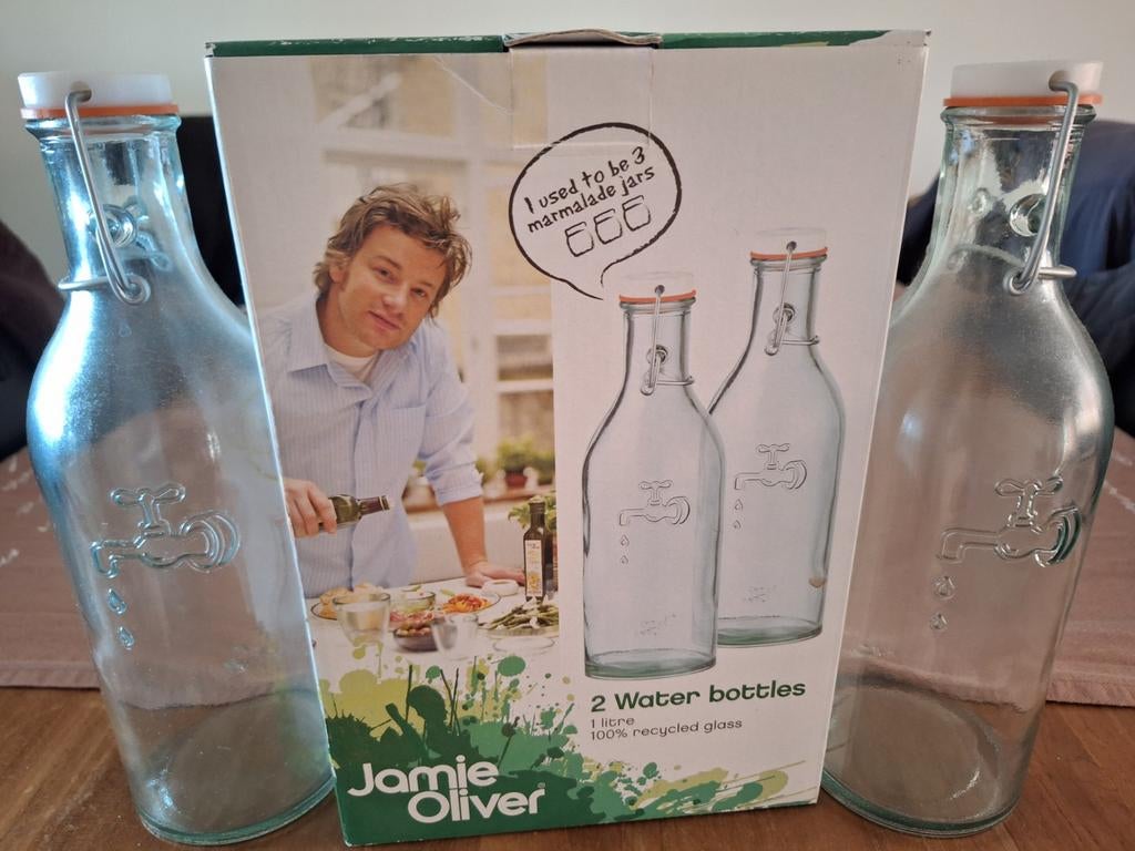 Jamie Oliver Waterflessen - Set van 2 (1 liter), Ophalen of Verzenden, Nieuw