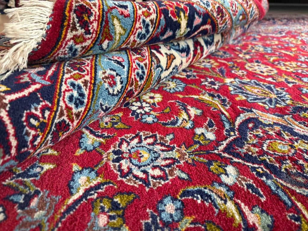 Handgeknoopt Vintage Perzisch Tabriz tapijt –  365 x 249 cm, Info@bababoho.com, Ophalen of Verzenden, Zo goed als nieuw, 200 cm of meer