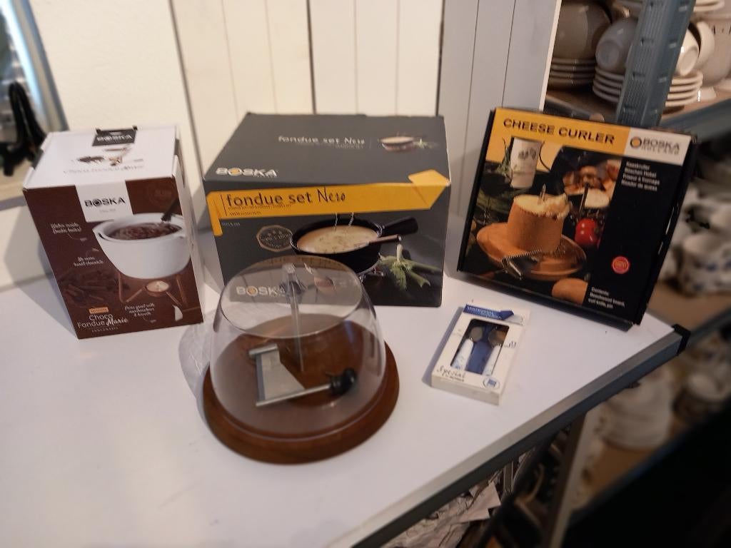 Boska curler, Fondue, pizza set en kaasmesjes., Ophalen of Verzenden, Zo goed als nieuw