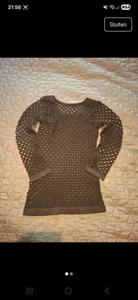 Zwart stretch shirtje opengewerkt, Ophalen of Verzenden, Zo goed als nieuw, Maat 36 (S), Carnaval