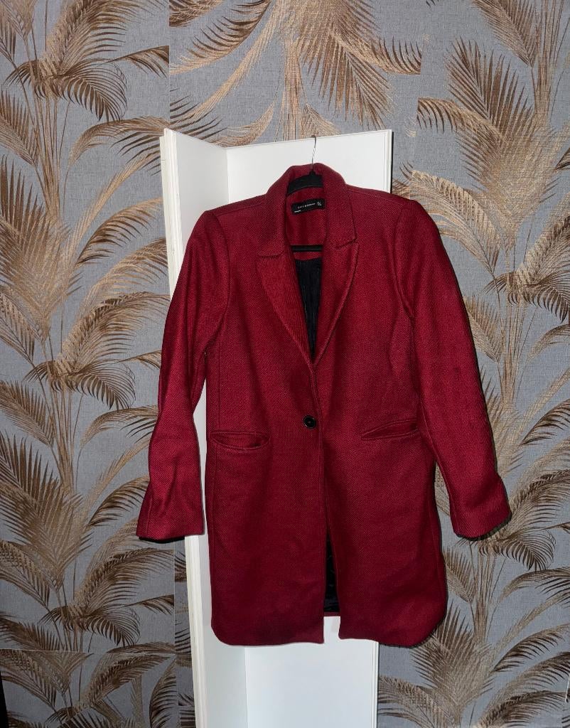 Bordeaux Klassieke Damesmantel, Premium & Comfortabel, Kleding | Dames, Overige Dameskleding, Zara, Ophalen of Verzenden, Gedragen