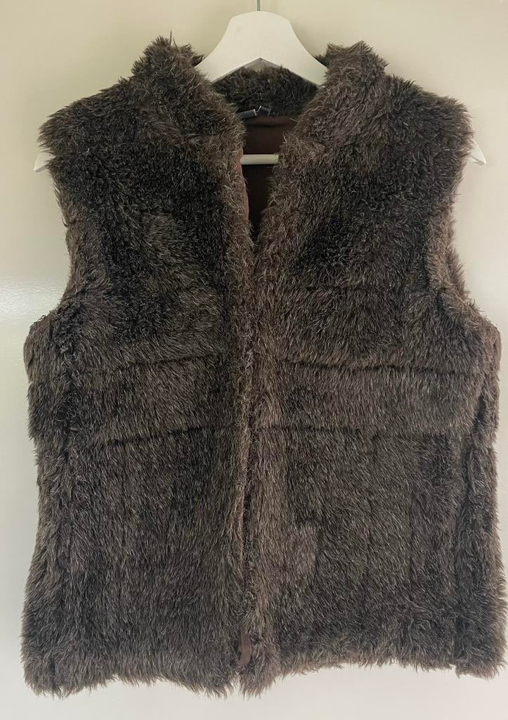 Bodywarmer in bontlook van B.A.G. - maat 176 of S, Ophalen of Verzenden, Gedragen, Maat 36 (S), Bruin