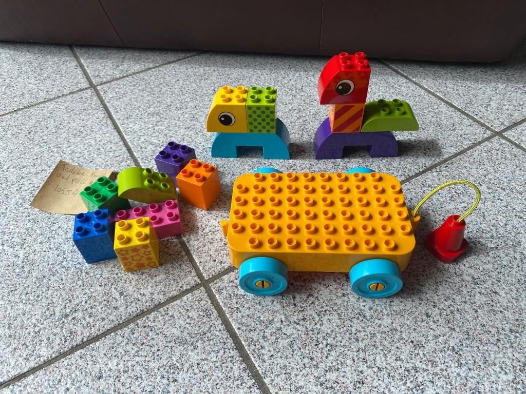 Duplo 10554 Toddler Build &Pull Along Peuter bouwen & rijden, Ophalen of Verzenden, Zo goed als nieuw, Complete set, Duplo