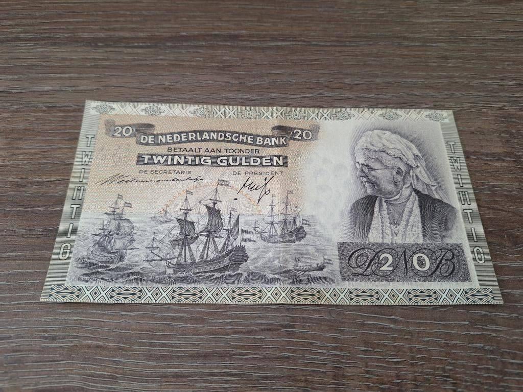 Prachtig biljet 20 gulden Emma, 1941, Ophalen of Verzenden, 25 gulden