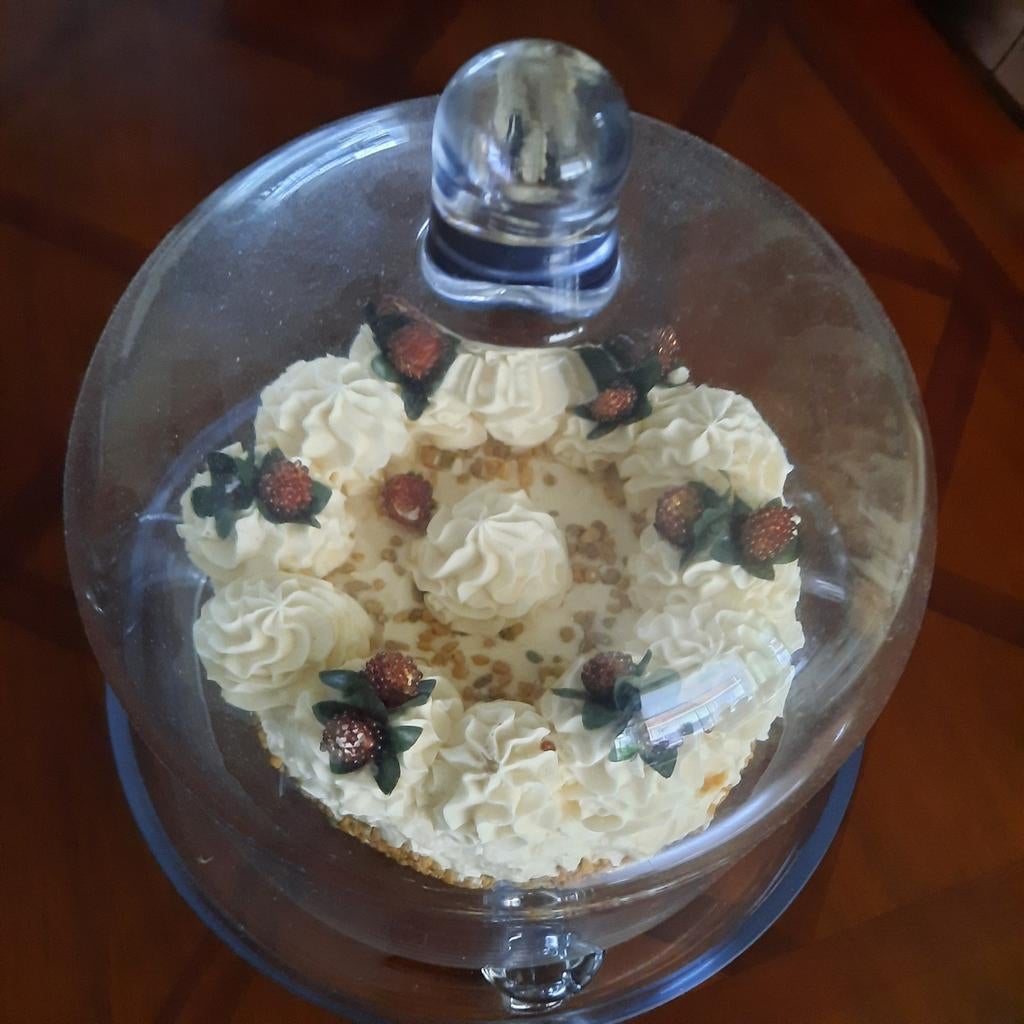 Glazen taartstolp, Ophalen of Verzenden, Zo goed als nieuw